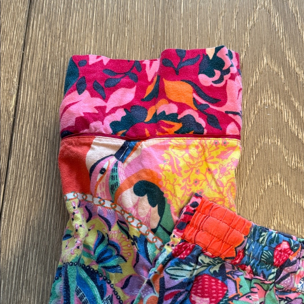 Anthropologie Vibrant Orange & Pink Paisley Satin Pajama Set - Picture 4 of 8